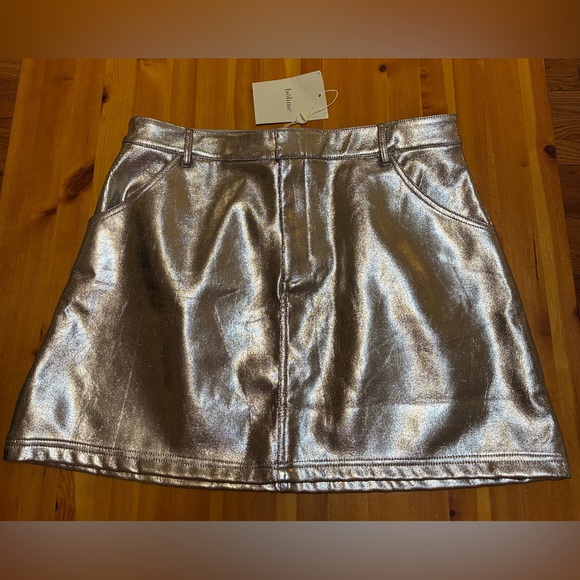 Bohme Metallic Silver Mini Skirt - Picture 3 of 10